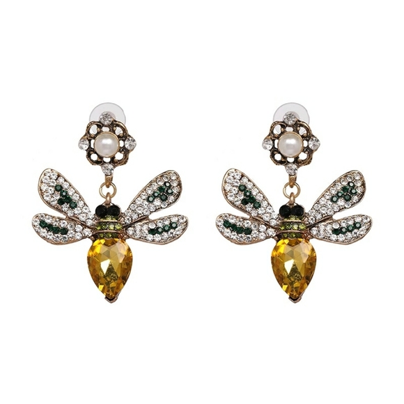 Colour Harmony Boutique Jewelry - 2/$35 "Fliye" Rhinestone Dragonfly Drop Earrings